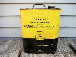 Vintage 2 Gallon John Deere Special Purpose Motor Oil Can Nr