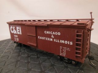 Vintage Ho Scale Craftsman Wood Kit Built Box Car Chicago & Eastern Illinois