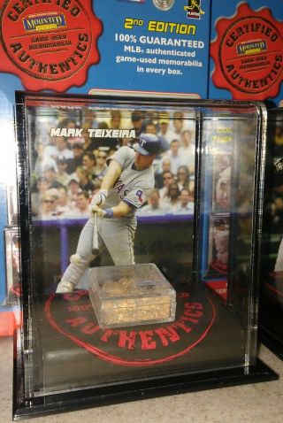 Mark Teixeira Texas Rangers 2007 Mounted Memories Game Dirt Display Case