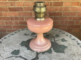C Antique Aladdin Pink Rose Kerosene Oil Lamp