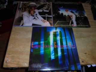 3 Vintage Og Elton John Greatest Hits Volumes I Ii Iii Vinyl Records Lp 1 2 & 3