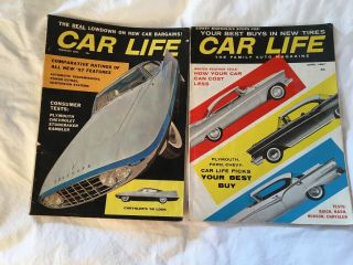 6 ISSUES CAR LIFE MAGAZINES,  1957 FEB,  APRIL,  MAY,  JULY,  SEPT,  NOV 2