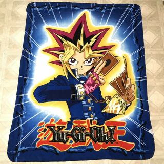 Yu - Gi - Oh Vintage Throw Blanket 1996 Spellout Soft Fleece 48”x 60” Yu Gi Oh Anime