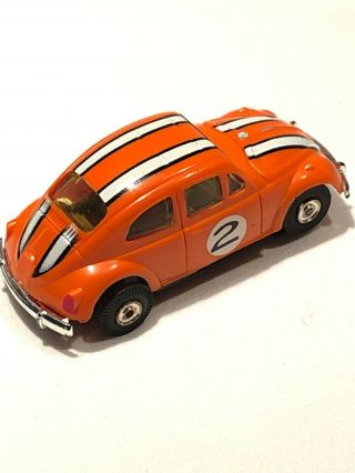 Vintage Aurora T - Jet Volkswagen Beetle Slot Car Vw Bug Tuff Ones Orange Stunner