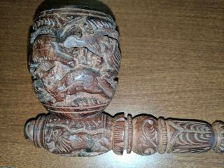 Vintage Hand Carved Wooden Smoking Pipe