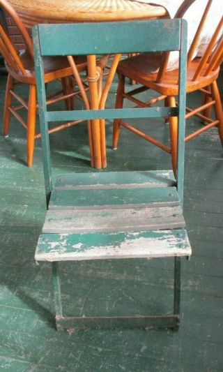 Vintage 1920s Chicago Cubs Wrigley Field Stadium Seat Folding Wood/metal Chair