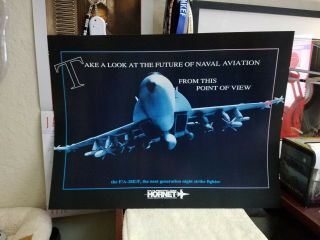 Vintage Air Force Advertising Poster F/a - 18e/f Hornet Navel Fighter Jet
