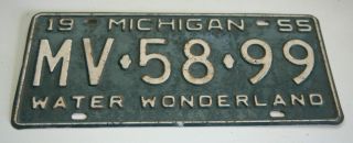 1955 Old Michigan License Plate Collectible Man Cave