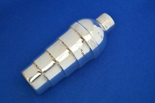 Art Deco Solid Silver Cocktail Shaker - Chester 1937 - Vintage Bar Ware