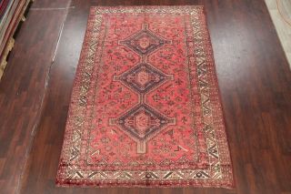 Antique Geometric Tribal Abadeh Area Rug Hand - Knotted South - western Carpet 7x10 2