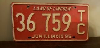 1995 Illinois Land Of Lincoln License Plate 36 759 Tc