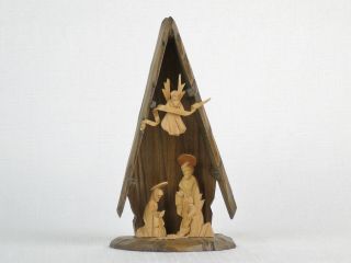 Vintage Oberammergau Germany Hand Carved Wood Nativity Black Forest