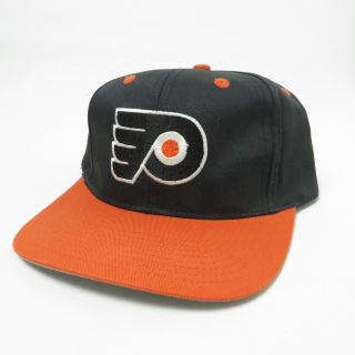 Vintage Philadelphia Flyers Snapback Hat Cap Nhl Logo 7 Black Orange