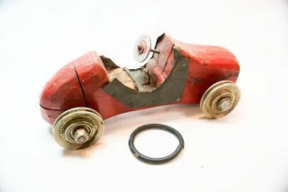 Vintage 1930s Folk Art Depression Era Americana Toy Race Car