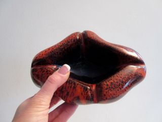 Vtg Fat Lava Evalgelina Of Canada Art Pottery Ashtray Tiki Mid - Century Modern