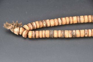 Tibetan Bone Mala Antique Handmade Kapala Beads Nepal Buddhist Prayer bead Tribe 3