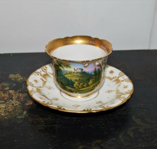 19th C Germany Hand Painted.  Cup Made Most Likely By Gotha Callenberg Castle