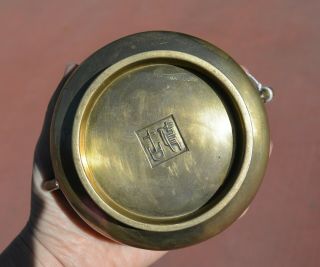 18c Chinese Scholar 2 Ears Bronze Censer Incense Burner Marked 349 Gram