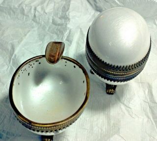 Vintage Evans Eloquent Egg Set Table Lighter & Ash Tray - Mother Of Pearl