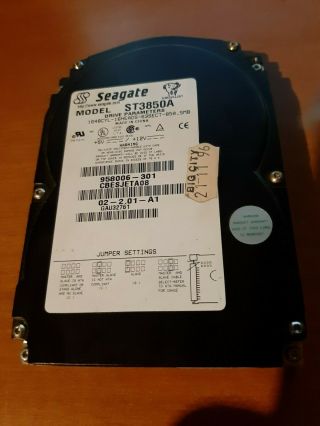 Seagate St3850a Vintage Ide Hard Drive 850mb Year 1996