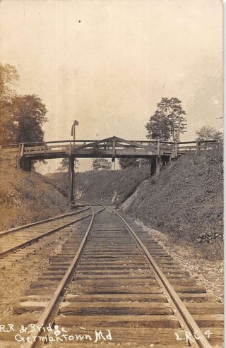 Germantown Maryland Railroad Bridge Real Photo Vintage Postcard K342432