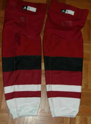 Arizona Coyotes Game - Worn Red Home Adidas Socks Size L (from 2017 - 19 Seasons)
