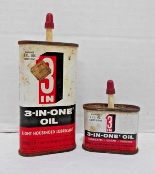 2 Vintage 3 - In - One Oil Metal Collector 