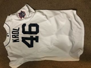 Ian Krol Tigers Game Worn Jersey from Spring Training 2015 with Marchant patch 3