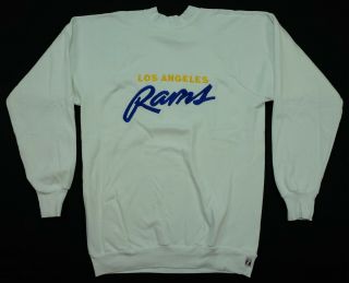 Rare Vintage Logo 7 Los Angeles La Rams Nfl Crewneck Sweatshirt 90s White Sz Xl