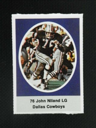 1972 Sunoco Football Stamp John Niland Dallas Cowboys