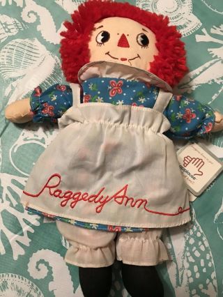 Vintage Raggedy Ann Doll With Tags 12in.  By Applause I Love You On Chest.