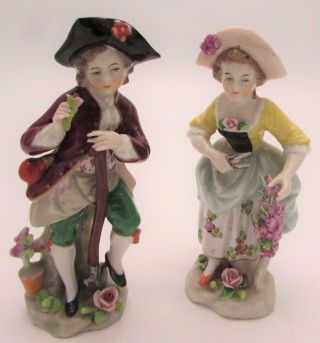 Antique / Vintage Sitzendorf Porcelain Figures / Figuriines - Good Detail