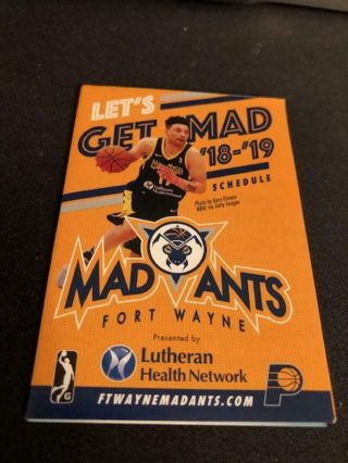 2018 - 19 Fort Wayne Mad Ants Nba G Basketball Pocket Schedule