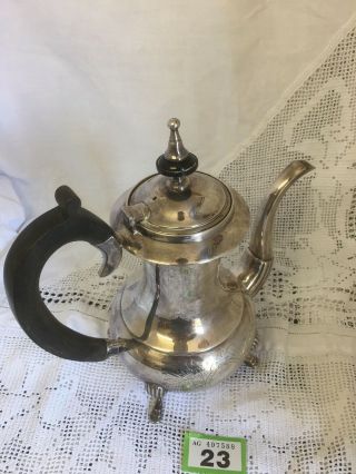 Vintage 20/30s Stylish Silver Plated Teapot Hot Water/coffee Pot Bakelite Handle
