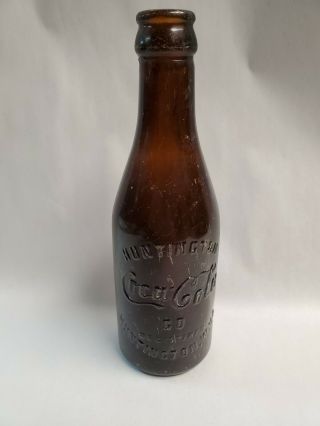 Antique Amber Coca Cola Coke Soft Drink Pop Bottle Huntington W Va