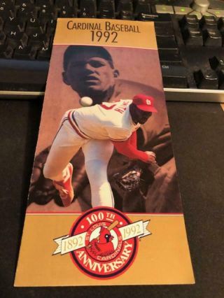 1992 St.  Louis Cardinals Baseball Brochure Fold Out Schedule