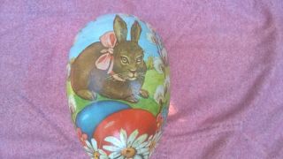 Two Vintage Paper Mache Easter Egg Candy Containers.  Made In Western Germany. 2