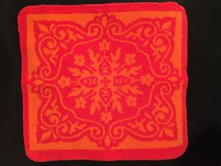 Vintage Fieldcrest Brilliant Orange Wash Cloth 100 Cotton