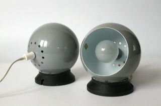2 Danish ABO Randers Ny Mag Ball Sphere Lamp Magnetic Wall Sconce Bedside Retro 3