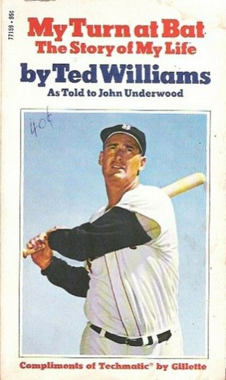 Ted Williams 1970 Book " My Turn At Bat: The Story Of My Life " Boston Red Sox