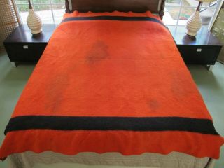 Dirty,  Needs Cleaning/laundering: Vintage No Label Red & Black Wool Blanket Full