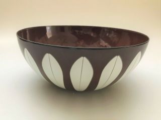 Vintage Cathrineholm Of Norway Enamel Mcm Chocolate Brown Small Lotus Bowl