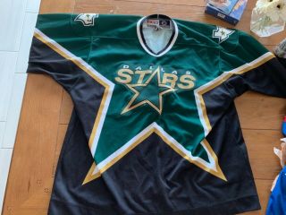 Vintage Dallas Stars Ccm Nhl Hockey Jersey Size Xxl Green Black