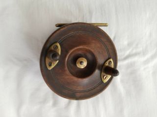 Vintage Small Wooden English Antique Trout Fly Fishing Reel Unmarked Rh3