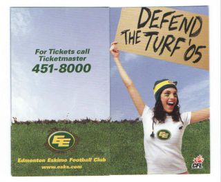 2005 Edmonton Eskimos Cfl Football Pocket Schedule