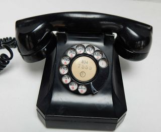 Vintage 1940 ' s Stromberg Carlson Black Rotary Desk Telephone 2