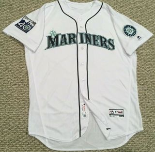 SUCRE 2 size 50 2017 Seattle Mariners game jersey white 40TH MLB HOLO 2