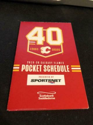 2019 - 20 Calgary Flames Hockey Pocket Schedule