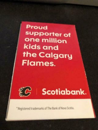 2019 - 20 Calgary Flames Hockey Pocket Schedule 2