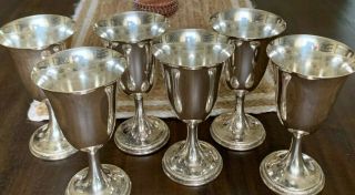 International Sterling Silver Water / Wine Goblet Set Of 6 Prelude Pattern 6.  5 " H